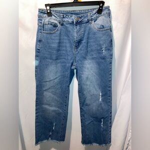 Classic Blue Denim Capri Jeans